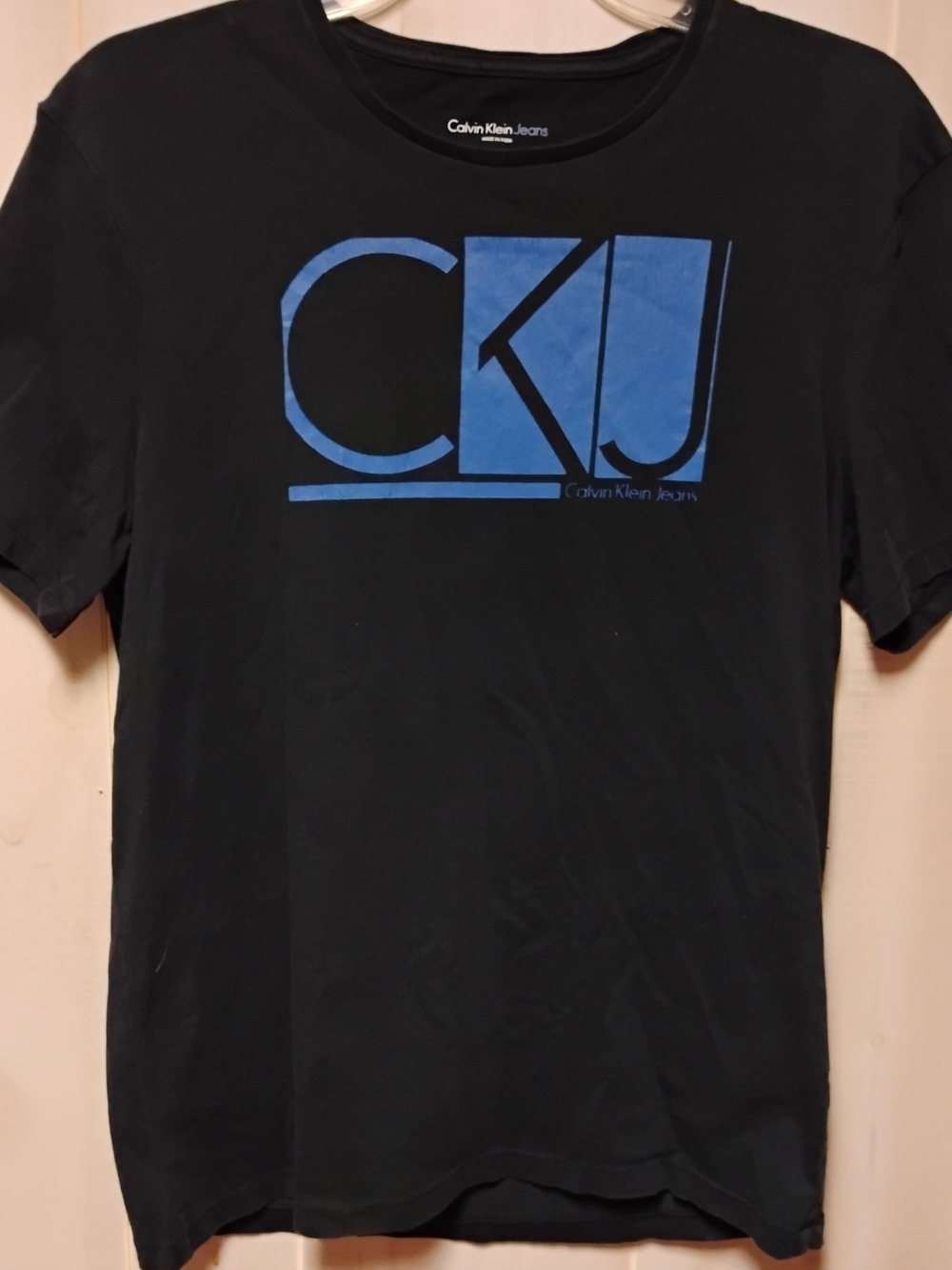 Calvin Klein Jeans Black Women Tee with Blue CKJ Graphic